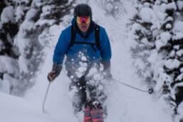 Uncontainable excitement from a spectacular descent in the BC backcountry with White Grizzly cat skiing.
